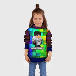Толстовка-худи детская Minecraft Майнкрафт, цвет: 3D-синий — фото 2
