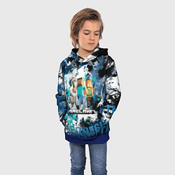 Толстовка-худи детская Minecraft Майнкрафт, цвет: 3D-синий — фото 2
