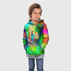 Толстовка-худи детская MINECRAFT, цвет: 3D-меланж — фото 2