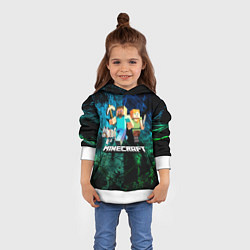 Толстовка-худи детская Minecraft Майнкрафт, цвет: 3D-белый — фото 2