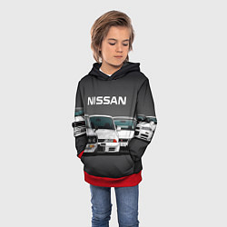 Толстовка-худи детская NISSAN, цвет: 3D-красный — фото 2