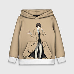 Толстовка-худи детская Osamu Dazai, цвет: 3D-белый