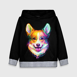 Толстовка-худи детская Корги, цвет: 3D-меланж