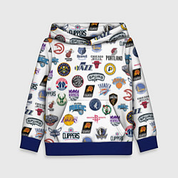 Толстовка-худи детская NBA Pattern, цвет: 3D-синий