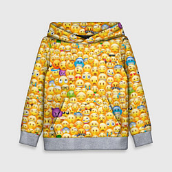 Толстовка-худи детская Смайлики Emoji, цвет: 3D-меланж