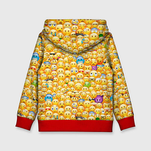 Детская толстовка Смайлики Emoji / 3D-Красный – фото 2