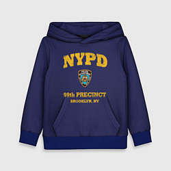 Толстовка-худи детская Бруклин 9-9 департамент NYPD, цвет: 3D-синий