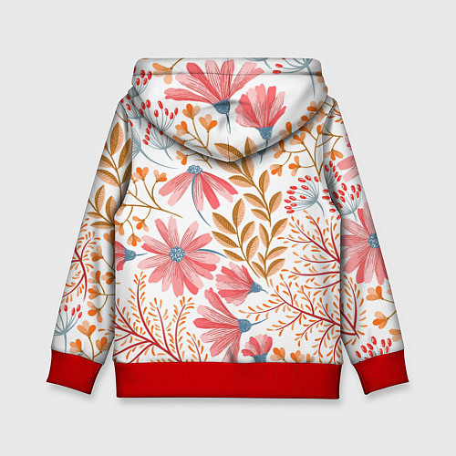 Детская толстовка Цветы / 3D-Красный – фото 2