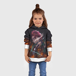 Толстовка-худи детская KIMETSU NO YAIBA, цвет: 3D-белый — фото 2