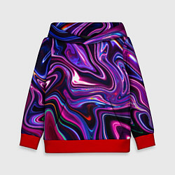 Толстовка-худи детская Abstract Fluid, цвет: 3D-красный
