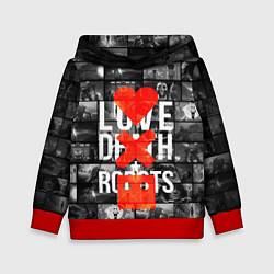 Толстовка-худи детская LOVE DEATH ROBOTS LDR, цвет: 3D-красный