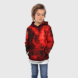 Толстовка-худи детская Красный дым, цвет: 3D-белый — фото 2