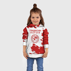 Толстовка-худи детская Гражданская оборона, цвет: 3D-белый — фото 2