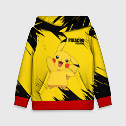 Толстовка-худи детская PIKACHU: PIKA PIKA, цвет: 3D-красный
