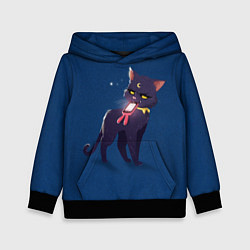 Толстовка-худи детская КИСА С ТЕЛЕФОНОМ, цвет: 3D-черный