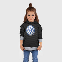 Толстовка-худи детская Volkswagen Logo, цвет: 3D-меланж — фото 2