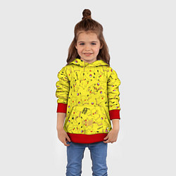 Толстовка-худи детская ПИКАЧУ, цвет: 3D-красный — фото 2