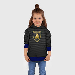 Толстовка-худи детская Lamborghini logo n carbone, цвет: 3D-синий — фото 2