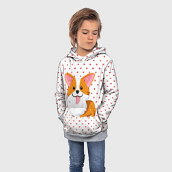 Толстовка-худи детская Корги, цвет: 3D-меланж — фото 2