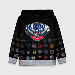 Толстовка-худи детская New Orleans Pelicans 1, цвет: 3D-меланж