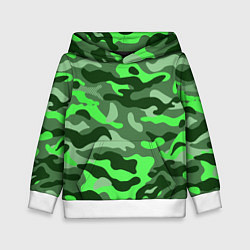 Толстовка-худи детская CAMOUFLAGE GREEN, цвет: 3D-белый