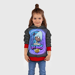 Толстовка-худи детская Brawl Stars LEON SHARK, цвет: 3D-красный — фото 2