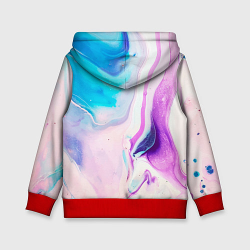 Детская толстовка Акварельные разводы / 3D-Красный – фото 2