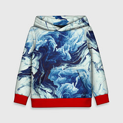 Толстовка-худи детская Абстракция смешивание разводы, цвет: 3D-красный