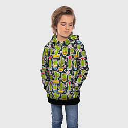 Толстовка-худи детская Кактусы, цвет: 3D-черный — фото 2