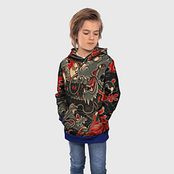 Толстовка-худи детская Dsquared tatoo DRAGON, цвет: 3D-синий — фото 2