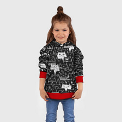 Толстовка-худи детская КОТЫ BLACK, цвет: 3D-красный — фото 2