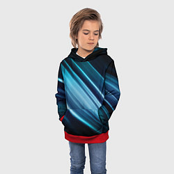 Толстовка-худи детская GEOMETRY STRIPES, цвет: 3D-красный — фото 2
