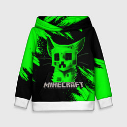 Толстовка-худи детская MINECRAFT CREEPER CAT, цвет: 3D-белый