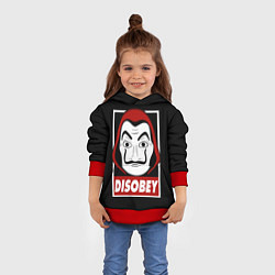 Толстовка-худи детская Disobey, цвет: 3D-красный — фото 2