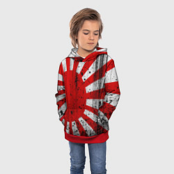 Толстовка-худи детская ЯПОНСКИЙ ФЛАГ, цвет: 3D-красный — фото 2