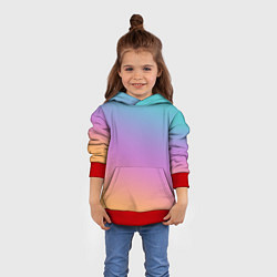 Толстовка-худи детская Градиент, цвет: 3D-красный — фото 2