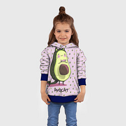 Толстовка-худи детская Авокадо Кот, цвет: 3D-синий — фото 2