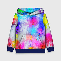 Толстовка-худи детская НЕОНОВЫЕ ПОТЕРТОСТИ, цвет: 3D-синий