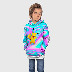Толстовка-худи детская Пикачу, цвет: 3D-белый — фото 2
