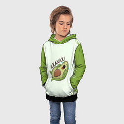 Толстовка-худи детская Авокадо, цвет: 3D-черный — фото 2