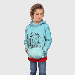 Толстовка-худи детская LIVE! LOVE! VOLLEYBALL!, цвет: 3D-красный — фото 2