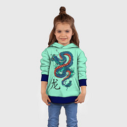 Толстовка-худи детская Dragon, цвет: 3D-синий — фото 2