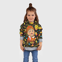 Толстовка-худи детская Русская красавица, цвет: 3D-меланж — фото 2