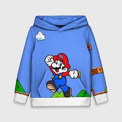Толстовка-худи детская Mario, цвет: 3D-белый