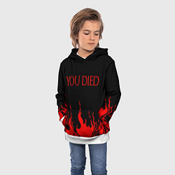 Толстовка-худи детская YOU DIED, цвет: 3D-белый — фото 2