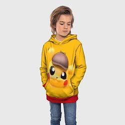 Толстовка-худи детская Pikachu Pika Pika, цвет: 3D-красный — фото 2