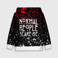 Толстовка-худи детская Normal People Scare Me, цвет: 3D-белый