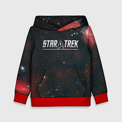 Толстовка-худи детская Startrek iron logo and space, цвет: 3D-красный