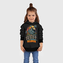 Толстовка-худи детская Веселый Хэллоуин, цвет: 3D-черный — фото 2