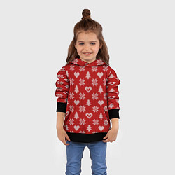 Толстовка-худи детская Красный рождественский свитер, цвет: 3D-черный — фото 2